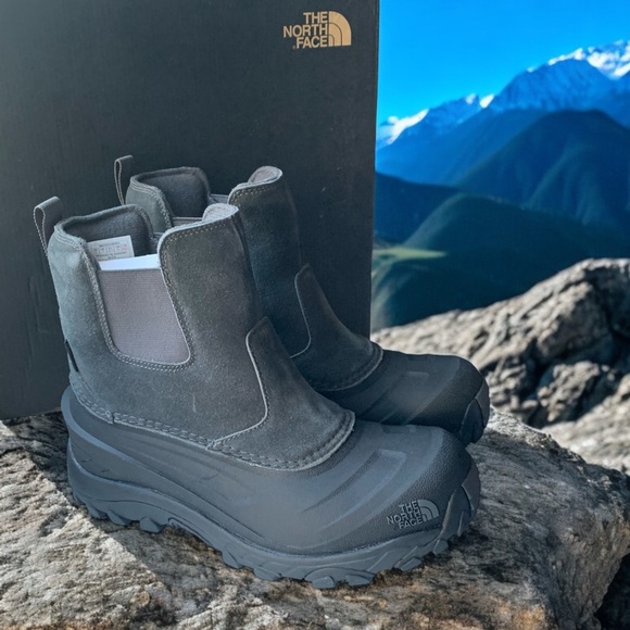 THE NORTH FACE Men’s Chilkat IV Pull-On Gray/Black Waterproof Heat Seeker Boots - Picture 3 of 12